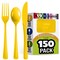 Exquisite Polished Plastic Silverware – 150 Pcs Heavy Duty Cutlery Set – 50 Each of Forks, Knives & Spoons – Disposable Utensil Set for Parties, Events & Catering – Flatware Set by Party Solids